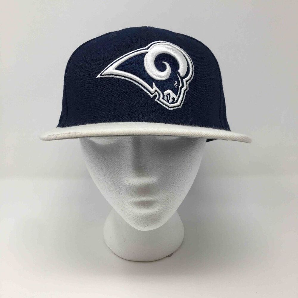 Los Angeles Rams New Era 59Fifty Mens Baseball Cap Blue White Fitted Back 8 63.5